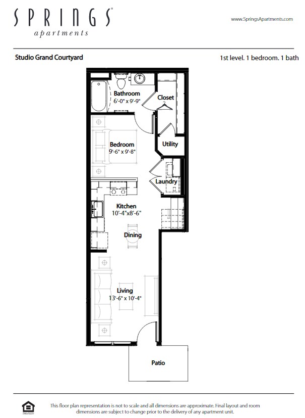 Studio Grand Courtyard 1007 floor plan
